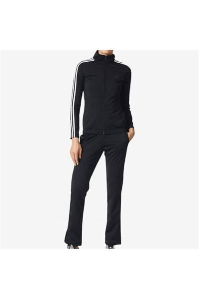 Adidas BK4673 Back2Bas 3S TS Kadın Eşofman Takımı Siyah Beyaz