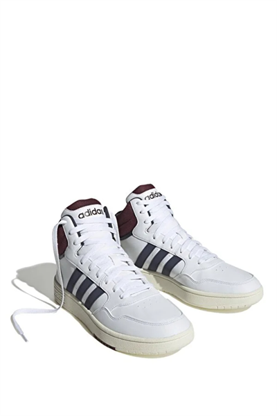 Adidas HP7895 Hoops 3.0 Mid Erkek Uzun Sneaker Ayakkabısı Beyaz Lacivert