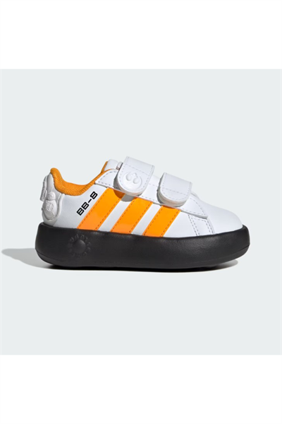 Adidas IH1140 DROIDS Grand Court CF I Çocuk Yürüyüş Ayakkabısı beyaz turuncu