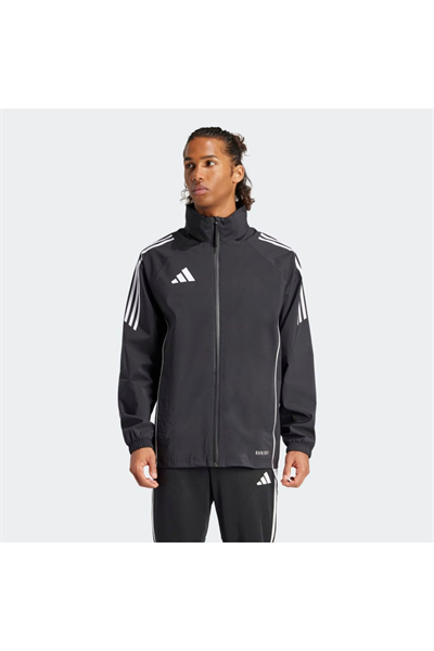 Adidas IJ7390 TIRO24 RA JKT Erkek Yağmurluk  Ceket Siyah Beyaz