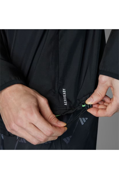 Adidas IL7230 RUN IT JACKET Unısex Erkek Rüzgarlık Ceket Siyah