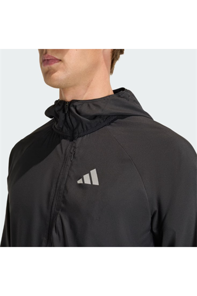Adidas JZ7782 Run Ess JKT M Erkek Spor Ceket Siyah