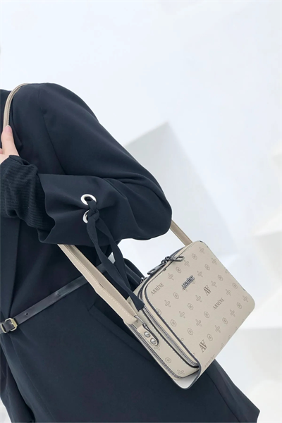 Armine 228 Bayan Çanta Baskılı Vizon