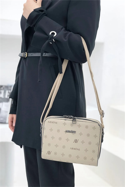 Armine 228 Bayan Çanta Baskılı Vizon
