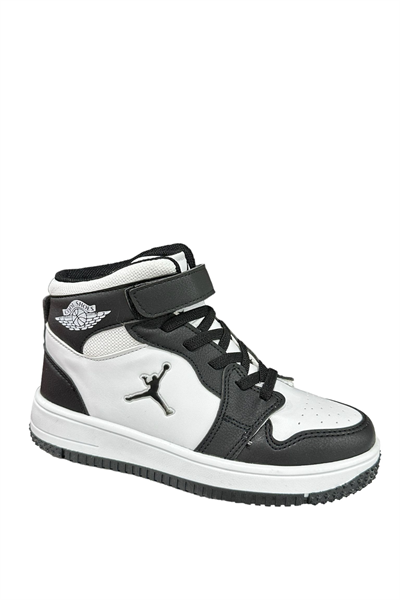 BoBe KIDS Haykat Uzun FLT Unisex Çocuk Sneaker Siyah Beyaz