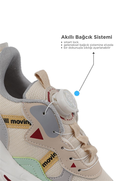 BoBe KIDS REX Mekanizmalı Unisex Çocuk Ayakkabısı Bej bej