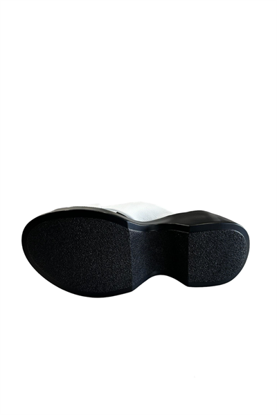 Castle Black 42618 Kadın Hakiki Deri Yazlık Terlik Beyaz