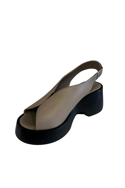 Castle Black 42624 Kadın Hakiki Deri Yazlık Ayakkabı Vizon