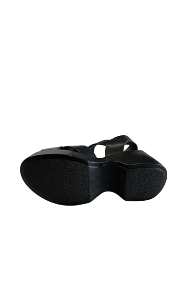 Castle Black 42627 Kadın Hakiki Deri Yazlık Ayakkabı Siyah