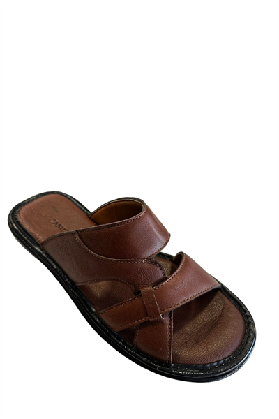 Castle Black 8521 Erkek Hakiki Deri Terlik Taba