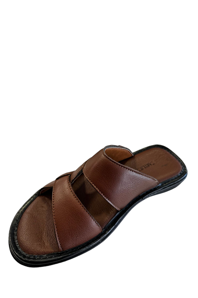 Castle Black 8521 Erkek Hakiki Deri Terlik Taba