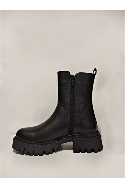 Castle Black YLDZ-23782-1 Hakiki Deri Kadın Botu Siyah