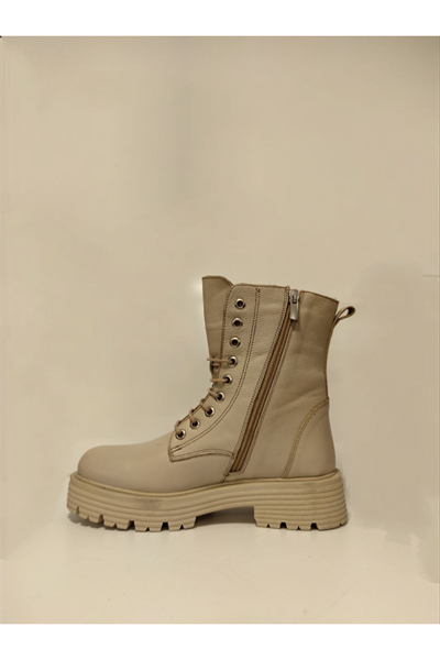 Castle Black YLDZ-23820-1 Hakiki Deri Kadın Bot bej