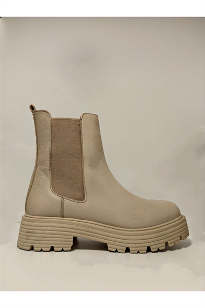 Castle Black YLDZ-23821-1 Hakkiki Deri Kadın Bot bej