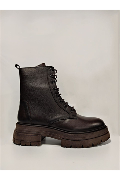 Castle Black YLDZ-26254-1 Kahverengi Hakiki Deri Kadın Bot Kahverengi