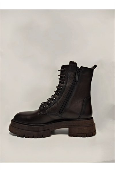 Castle Black YLDZ-26254-1 Kahverengi Hakiki Deri Kadın Bot Kahverengi