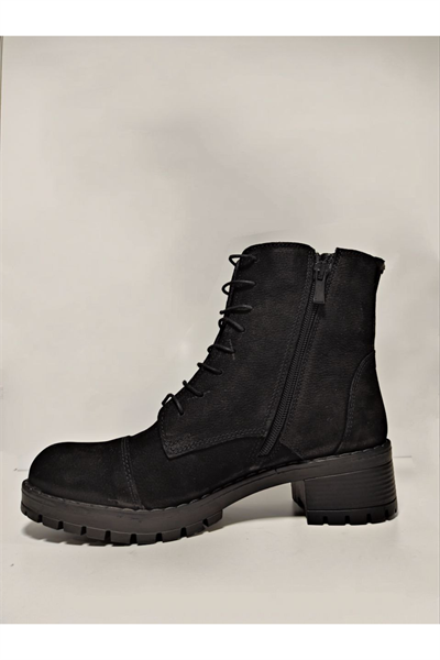 Castle Black YLDZ-2670-2 Siyah Hakiki Deri Kadın Bot Siyah