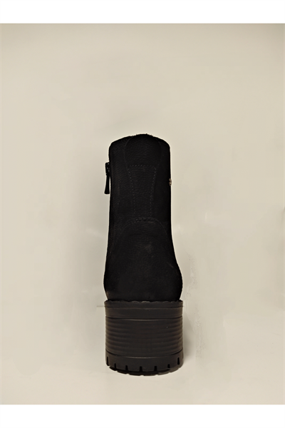 Castle Black YLDZ-2670-2 Siyah Hakiki Deri Kadın Bot Siyah
