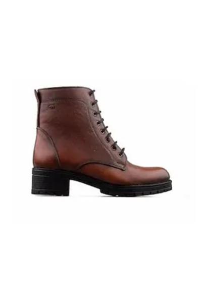 Castle Black YLDZ-2680-1 Hakiki Deri Kadın Botu Kahverengi