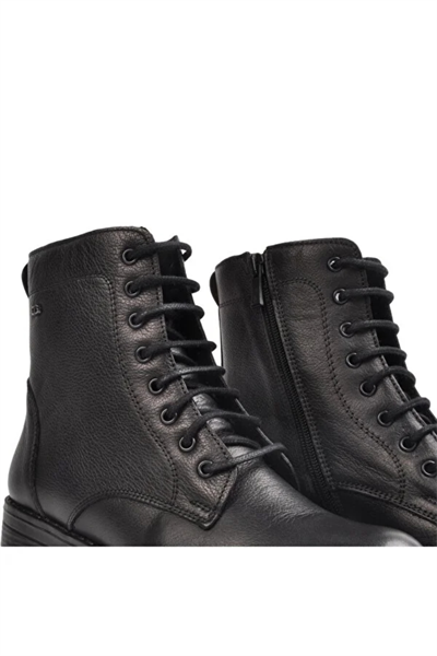 Castle Black YLDZ-2680-1 Siyah Hakiki Deri Kadın Bot Siyah