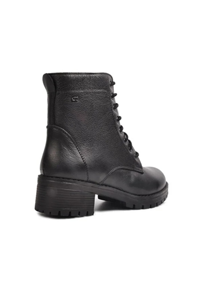 Castle Black YLDZ-2680-1 Siyah Hakiki Deri Kadın Bot Siyah