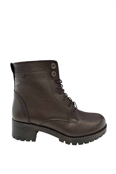 Castle Black YLDZ-3680-1 Kadın Hakkiki Deri Klasık Bot Kahverengi
