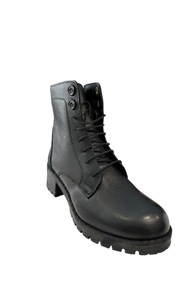 Castle Black YLDZ-3680-1 Kadın Hakkiki Deri Klasık Bot Siyah