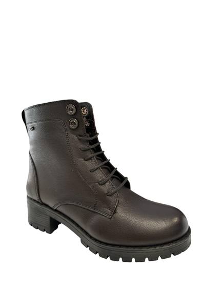 Castle Black YLDZ-3680-1 Kadın Hakkiki Deri Klasık Bot Kahverengi