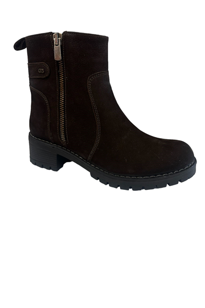 Castle Black YLDZ-4663-2 Hakiki Deri Kadın Bot Kahverengi