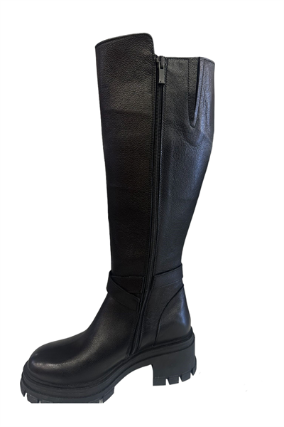 Castle Black YLDZ-52675-1 Kadın Hakiki Deri Uzun Çizme Siyah