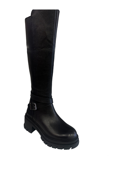Castle Black YLDZ-52675-1 Kadın Hakiki Deri Uzun Çizme Siyah