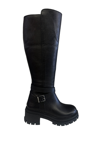 Castle Black YLDZ-52675-1 Kadın Hakiki Deri Uzun Çizme Siyah