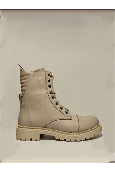 Castle Black YLDZ-52682-1 Bej Hakiki Deri Kadın Bot bej