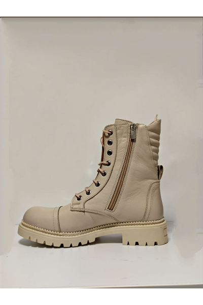 Castle Black YLDZ-52682-1 Bej Hakiki Deri Kadın Bot bej