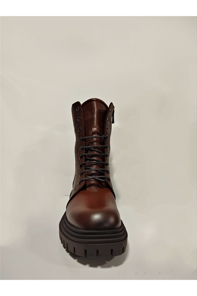 Castle Black YLDZ-9233-1 Hakiki Deri Kadın Bot Taba