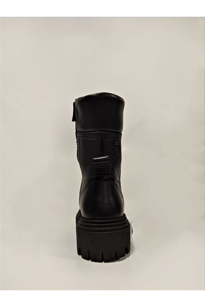 Castle Black YLDZ-9233-1 Siyah Hakiki Deri Kadın Bot Siyah