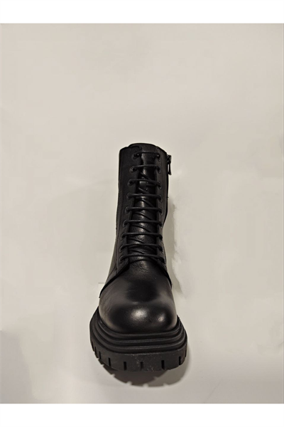 Castle Black YLDZ-9233-1 Siyah Hakiki Deri Kadın Bot Siyah