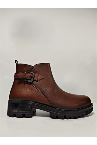 Castle Black YLDZ-92538-1 Hakiki Kadın Deri Bot Taba