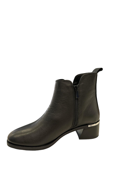 Castle Black YLDZ-9780-1 Kadın Hakiki Deri Klasik Bot Siyah