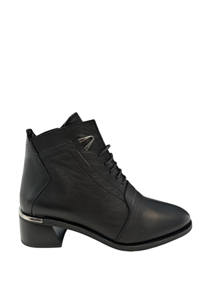 Castle Black YLDZ-9781-1 Kadın Hakkiki Deri Klasık Bot Siyah