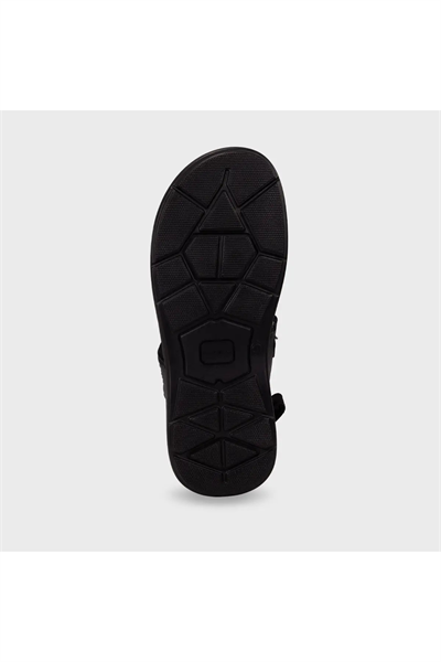 Forelli 40526 BRUCE Erkek Hakiki Deri Sandalet Siyah