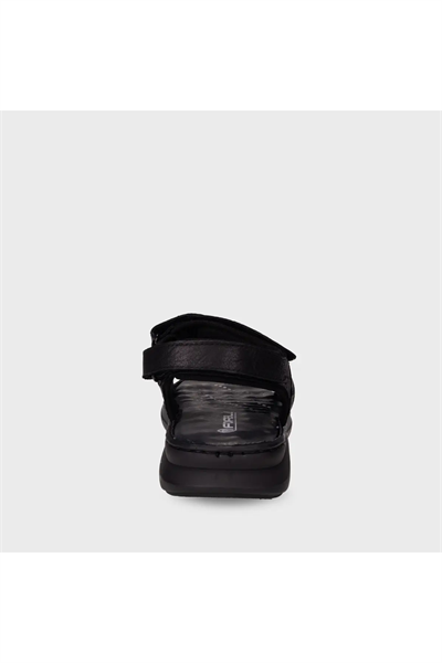 Forelli 40526 BRUCE Erkek Hakiki Deri Sandalet Siyah