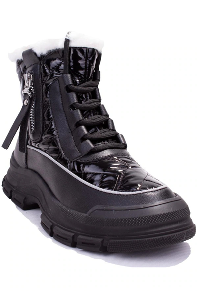 Gamelu 23KZ Bowl Bot Siyah Kürklü Kadın Bot Siyah