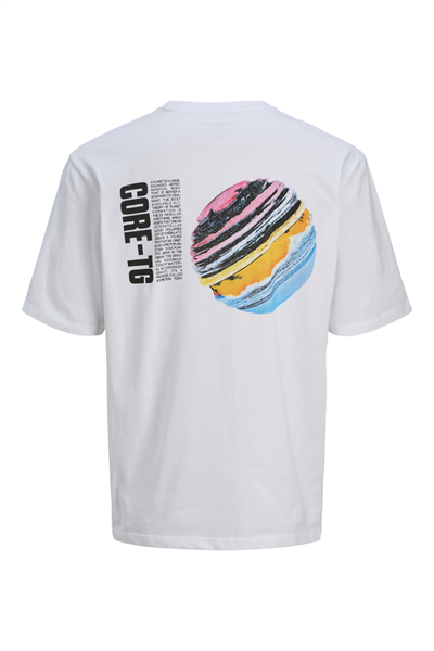 Jack Jones 12269989 JCOFLASH TEE SS CREW Erkek T-Shirt Beyaz