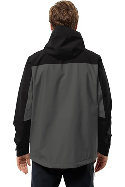 Jack Wolfskin 1115892_6945 WEILTAL 2L JKT M Outdoor Yağmurluk Siyah Gri