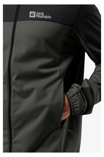 Jack Wolfskin 1306923_6945 FELDBERG HOODY M Outdoor Yağmurluk Siyah Gri