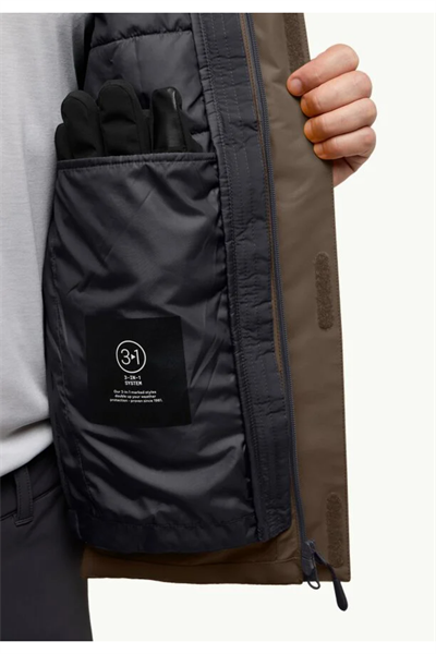 Jack Wolfskin A61872_5719 JASPER INS JKT M Erkek Outdoor Ceketi Kahverengi
