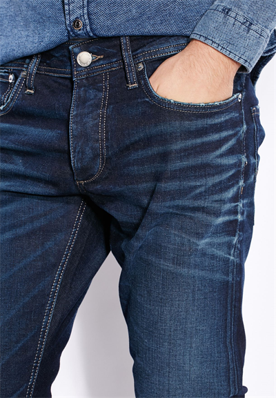 Jack&Jones 12095008 GLENN Erkek Slim Fit Jeans Lacivert