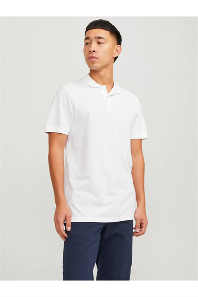 Jack&Jones 12136516 JJEBASIC POLO SS NOOS Erkek Polo Yaka T-Shirt Beyaz