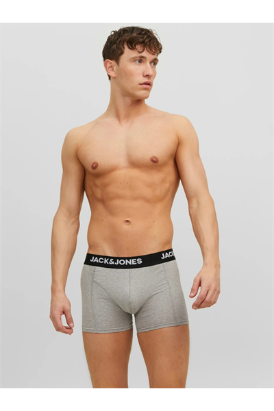 Jack&Jones 12160750 JACANTHONY TRUNKS 3 PACK Boxer Siyah Gri